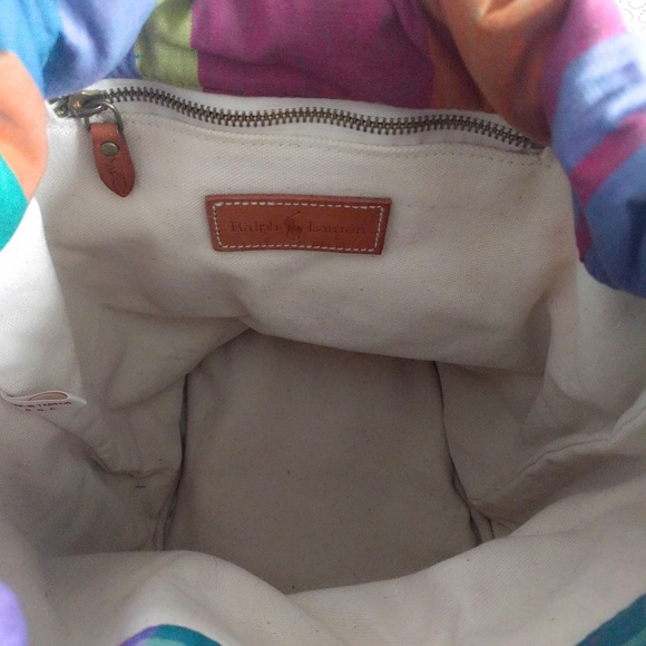 🎉HP🎉 Vintage 90s Ralph Lauren Cotton Madras Plaid Crossbody Canvas Backpack - Picture 6 of 6